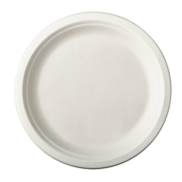 Teller, Zuckerrohr "pure" ungeteilt Ø 23 cm · 2 cm weiss