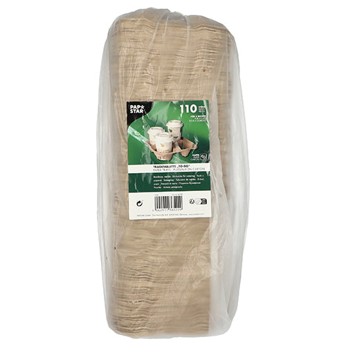 Tragetabletts, Pappe "To Go" 4,7 cm x 22,4 cm x 22,4 cm natur für 4 Becher