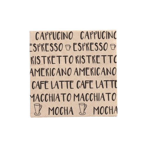 Servietten, 3-lagig 1/4-Falz 25 cm x 25 cm natur "Coffee Specialities" aus recyceltem Papier
