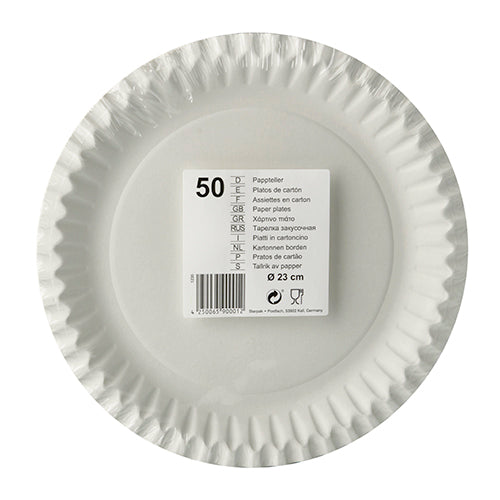 Teller, Pappe rund Ø 23 cm weiss