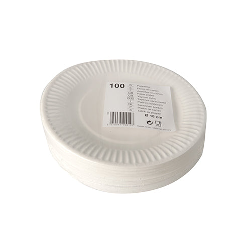 Teller, Pappe rund Ø 18 cm weiss