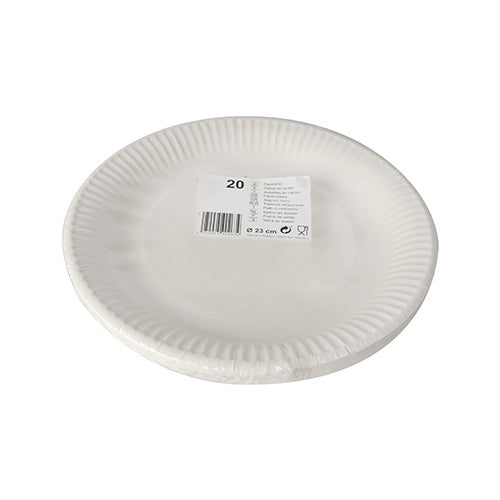 Teller, Pappe rund Ø 23 cm weiss