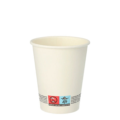Trinkbecher, Pappe "To Go" 0,2 l Ø 8 cm · 9,1 cm weiss