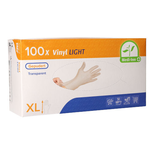 "Medi-Inn PS" Handschuhe, Vinyl gepudert "Light" transparent Größe XL