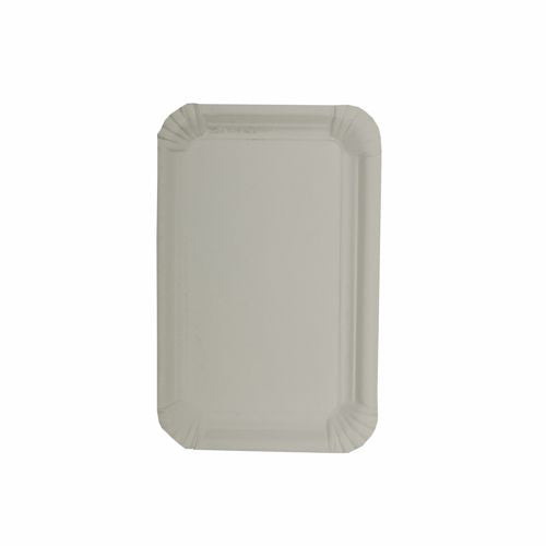 Teller, Pappe [rc] eckig 11 cm x 17,5 cm weiss
