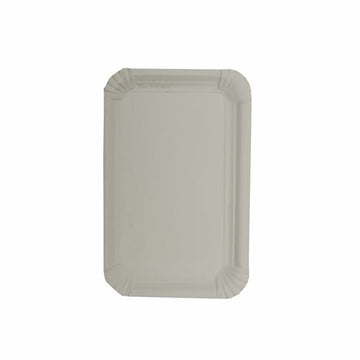 Teller, Pappe [rc] eckig 11 cm x 17,5 cm weiss