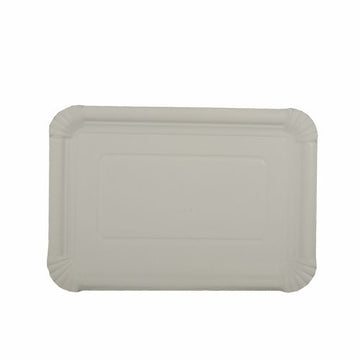 Teller, Pappe [rc] eckig 18 cm x 26 cm weiss