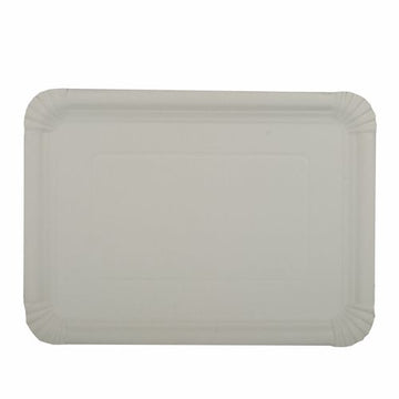 Teller, Pappe [rc] eckig 21 cm x 29 cm weiss