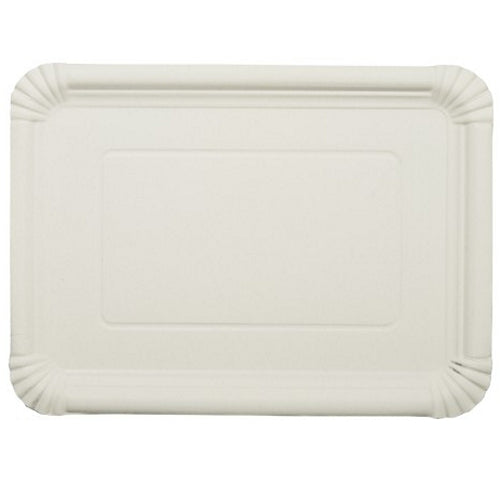 Teller, Pappe [rc] eckig 25 cm x 35 cm weiss
