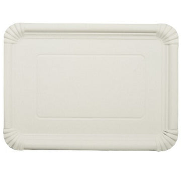 Teller, Pappe [rc] eckig 25 cm x 35 cm weiss
