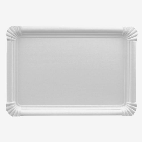 Teller, Pappe [ff] eckig 18 cm x 26 cm weiss