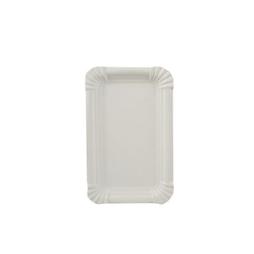 Teller, Pappe [ff] eckig 10 cm x 16 cm weiss