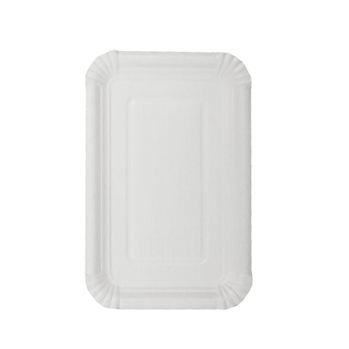 Teller, Pappe [rc] eckig 13 cm x 20 cm weiss
