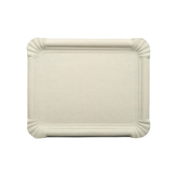 Teller, Pappe [rc] eckig 16,5 cm x 20 cm weiss