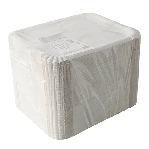 Teller, Pappe [rc] eckig 16,5 cm x 20 cm weiss