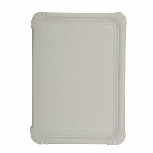 Teller, Pappe [rc] eckig 16 cm x 23 cm weiss