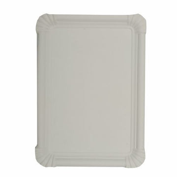 Teller, Pappe [rc] eckig 16 cm x 23 cm weiss