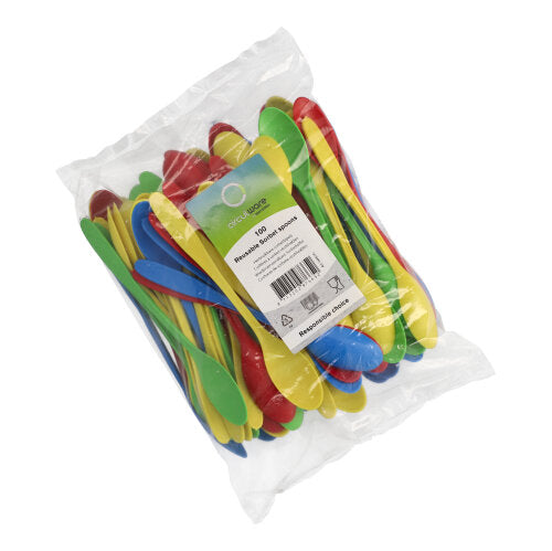 "Circulware" Mehrweg-Sorbetlöffel PP-MF 17,5 cm farbig sortiert extra stabil