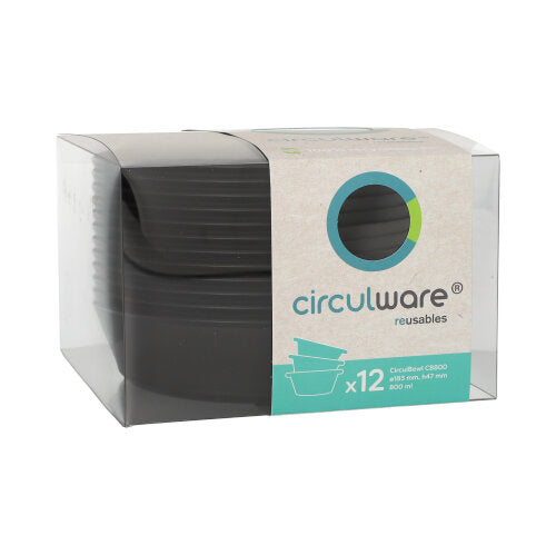 "Circulware" Mehrweg-Schalen Mix & Match rund 800 ml Ø 18,3 cm · 4,7 cm schwarz