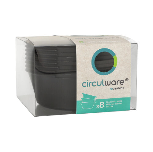 "Circulware" Mehrweg-Schalen Mix & Match rund 1200 ml Ø 18,3 cm · 6,9 cm schwarz
