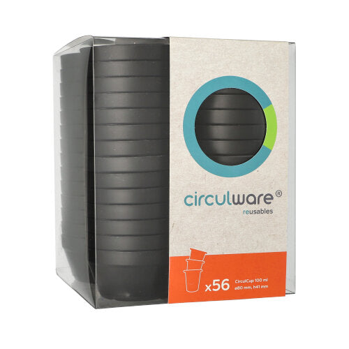 "Circulware" Mehrweg-Trinkbecher PP rund 0,1 l Ø 8 cm · 4,1 cm schwarz