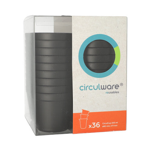 "Circulware" Mehrweg-Trinkbecher PP rund 0,2 l Ø 8 cm · 7,1 cm schwarz