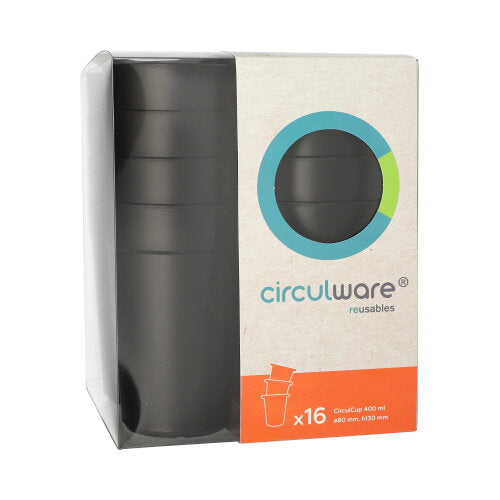 "Circulware" Mehrweg-Trinkbecher PP rund 0,4 l Ø 8 cm · 13 cm schwarz