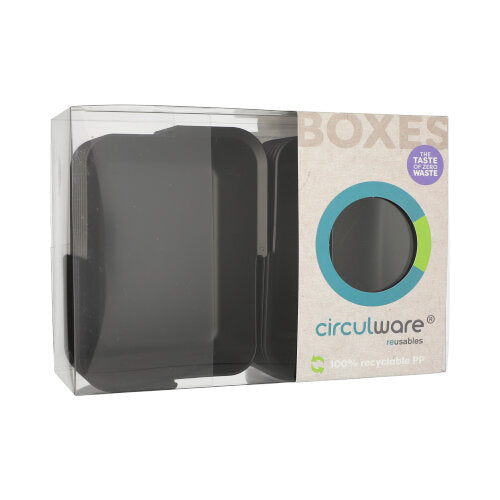 "Circulware" Mehrweg-Schalen Mix & Match eckig 4,7 cm x 15,6 cm x 11,7 cm schwarz