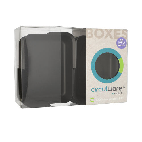 "Circulware" Mehrweg-Schalen Mix & Match eckig 3 cm x 15,6 cm x 11,7 cm schwarz